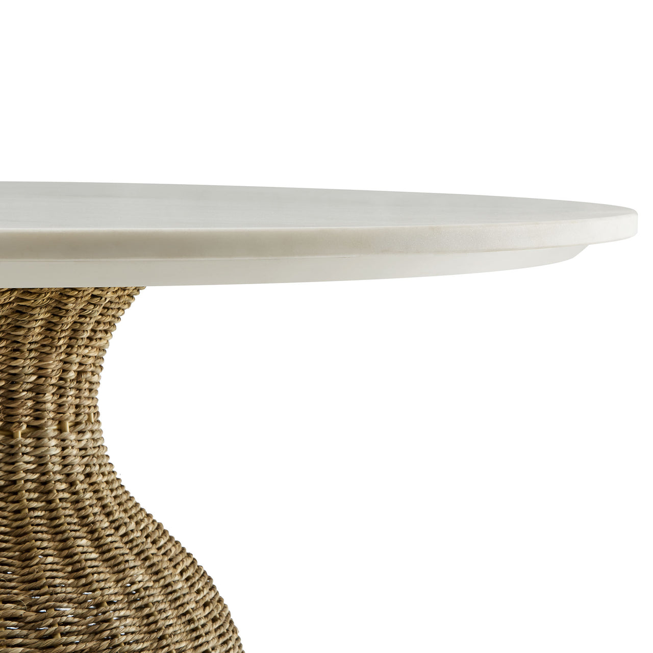 Valthera Round Dining Table, White & Natural Wood