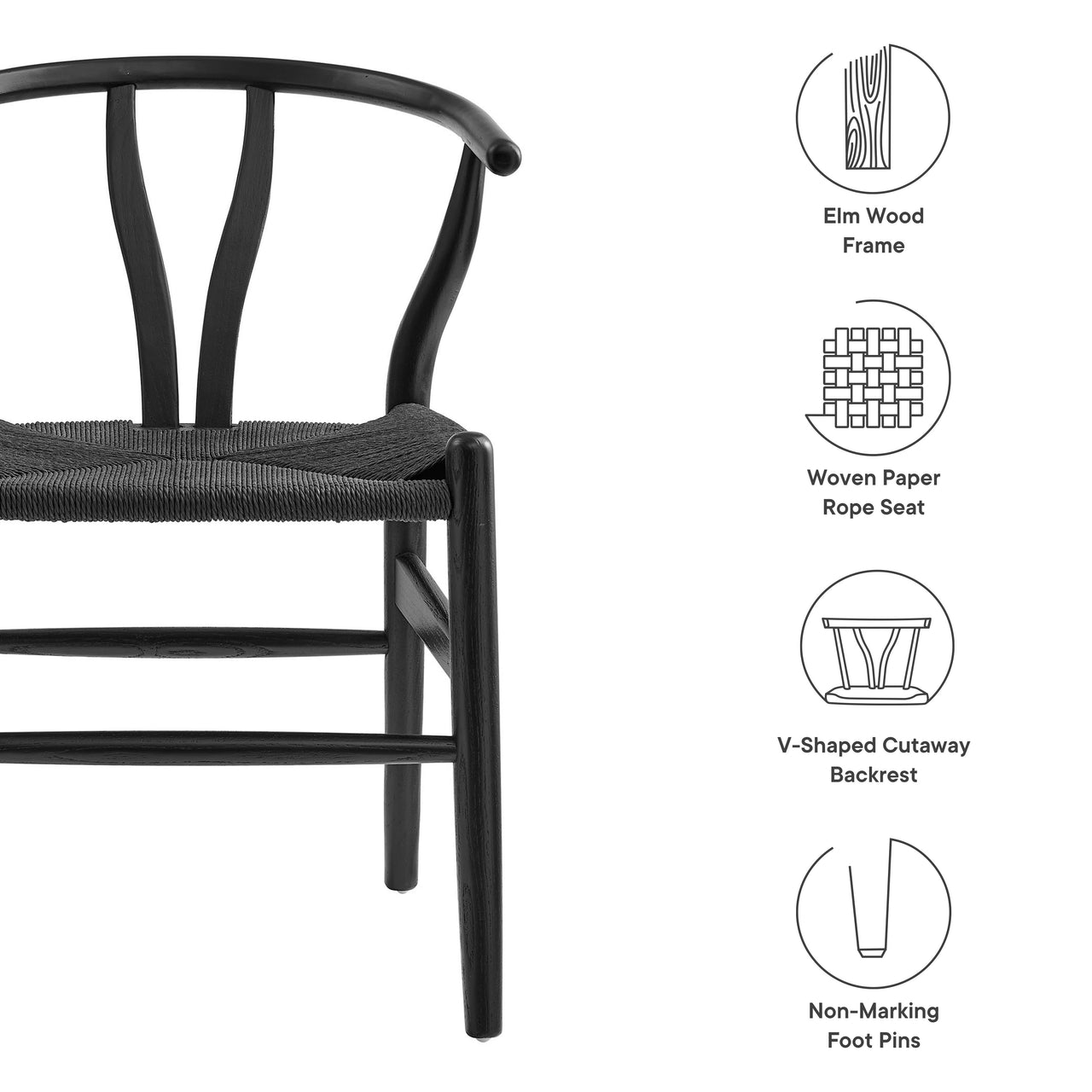 Shaker Monotone Dining Chair, Black