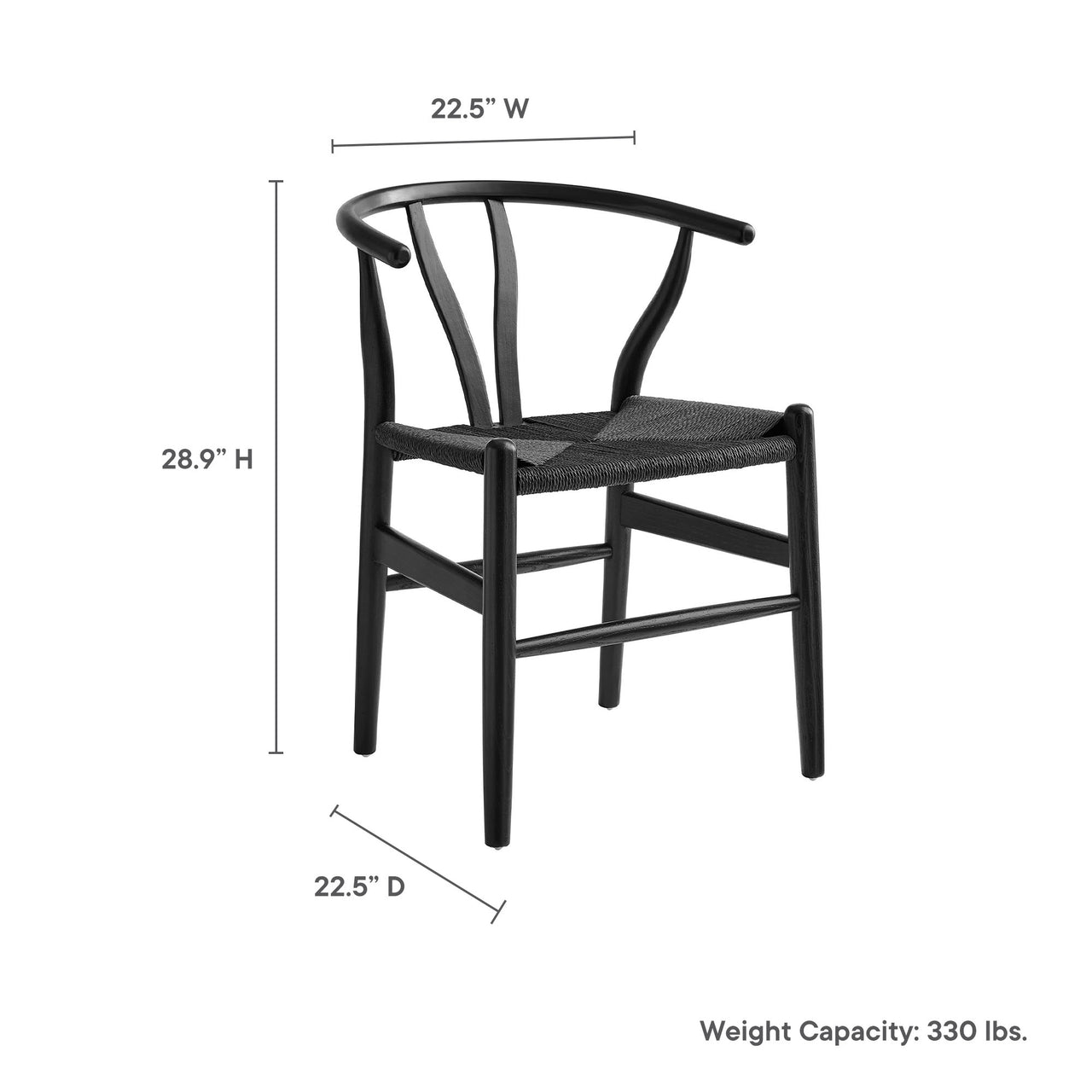 Shaker Monotone Dining Chair, Black