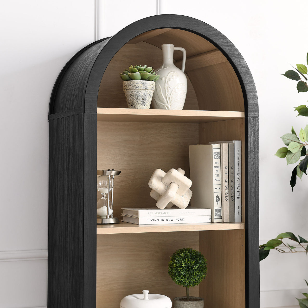 Eloweth Bookcase | Display Cabinet, Small, Black