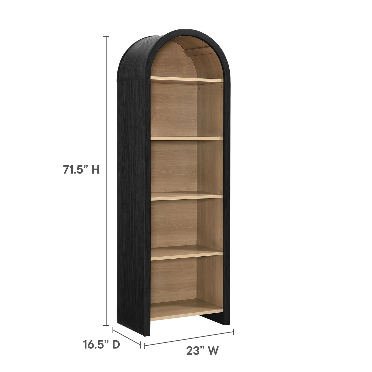 Eloweth Bookcase | Display Cabinet, Small, Black