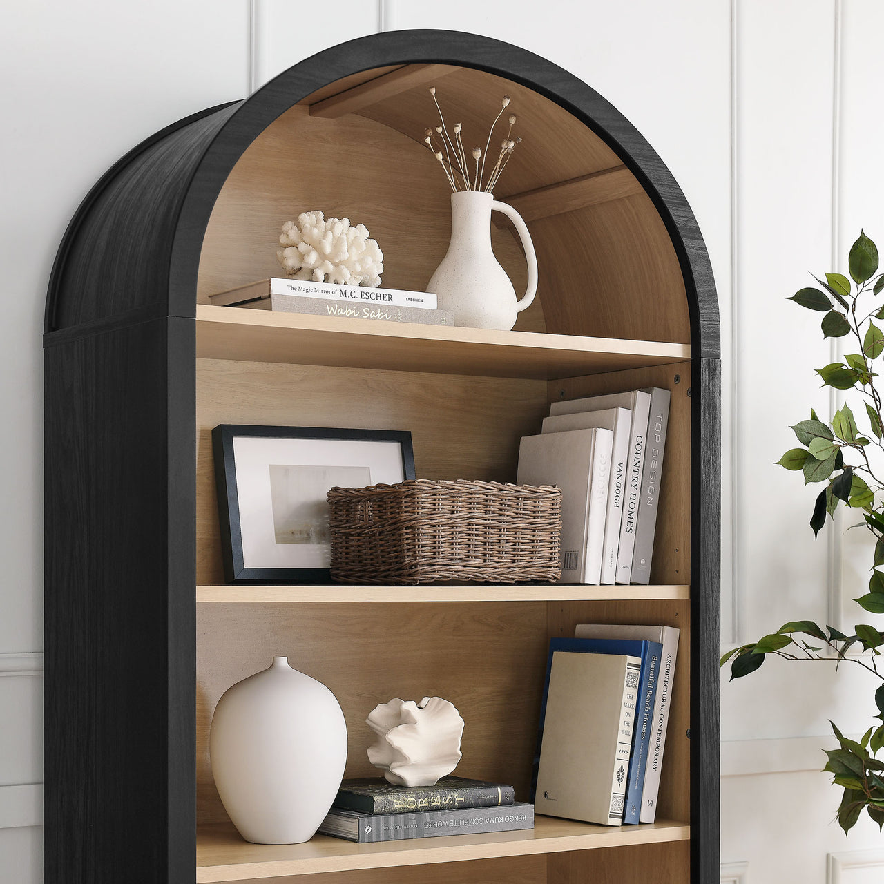 Eloweth Bookcase | Display Cabinet, Large, Black