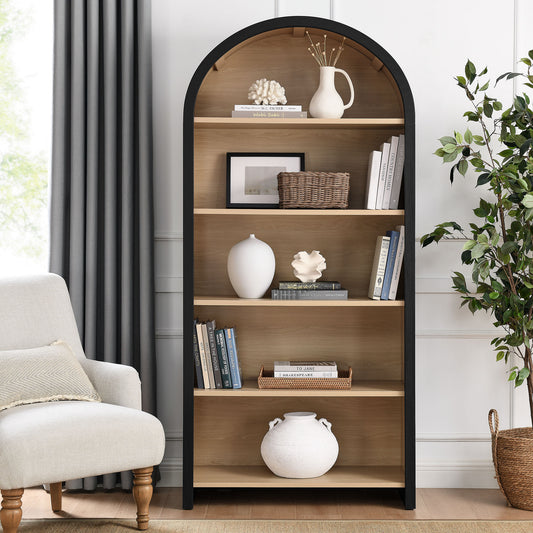 Eloweth Bookcase | Display Cabinet, Large, Black