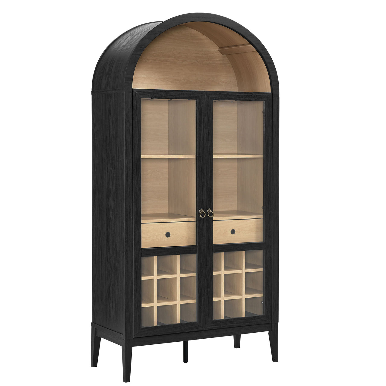Althene Arched Bar Cabinet, Black