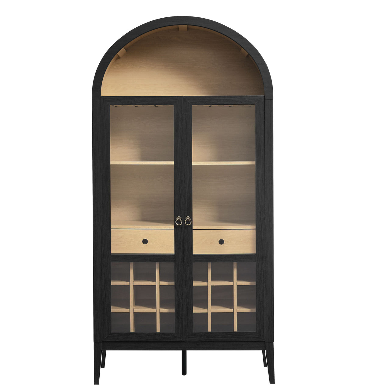 Althene Arched Bar Cabinet, Black