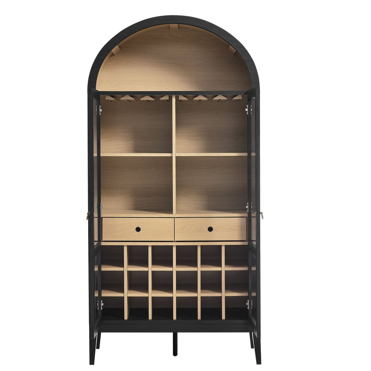 Althene Arched Bar Cabinet, Black