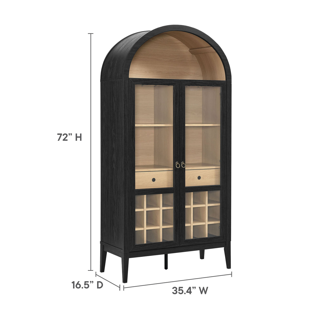 Althene Arched Bar Cabinet, Black