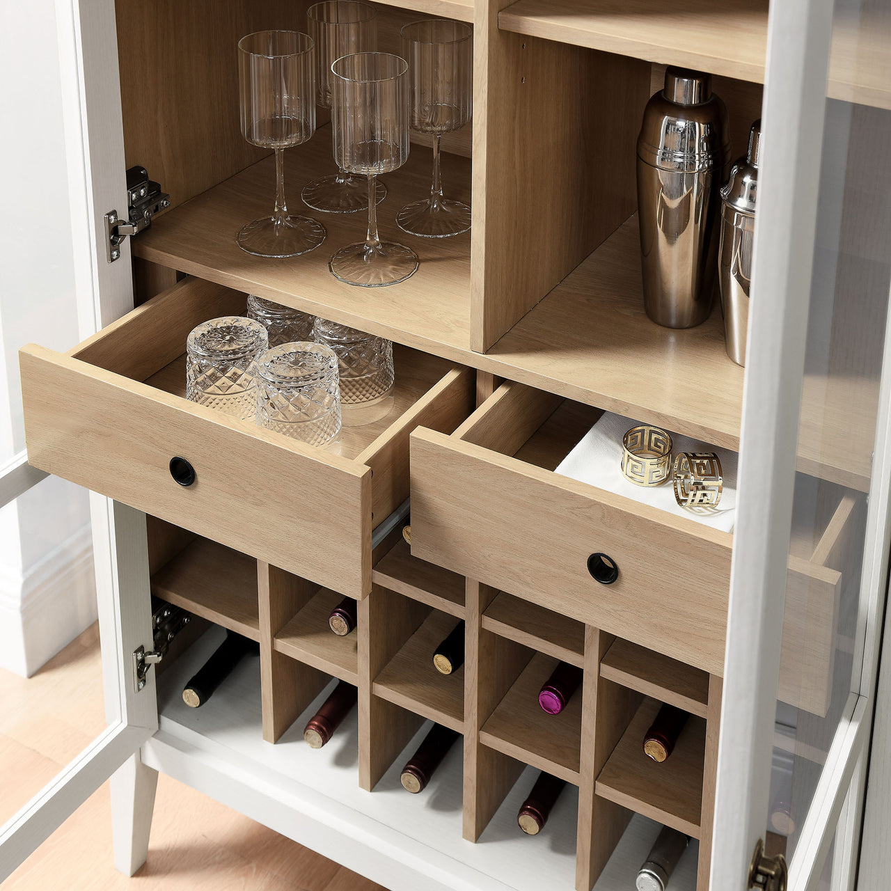 Althene Arched Bar Cabinet, Ivory