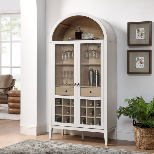 Althene Arched Bar Cabinet, Ivory