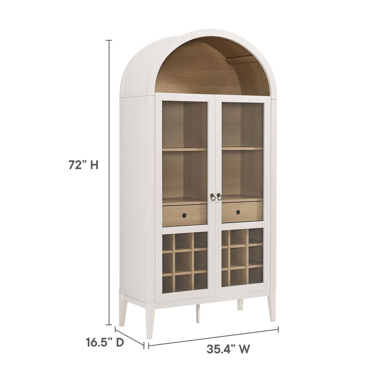 Althene Arched Bar Cabinet, Ivory