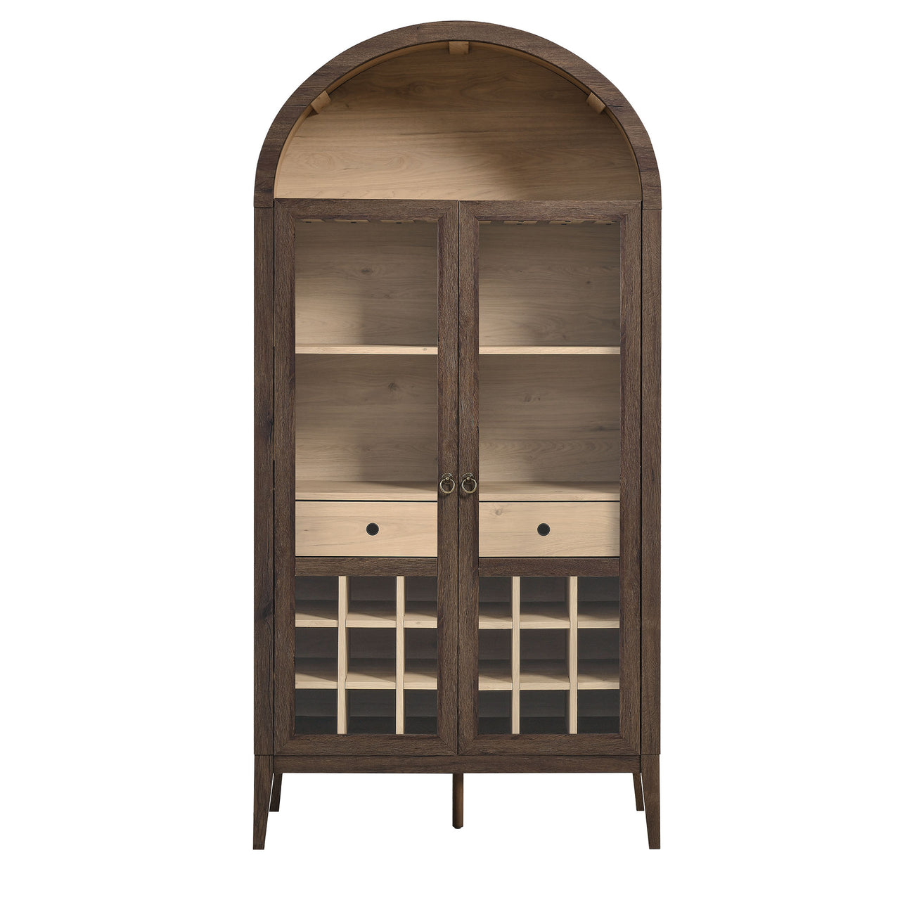 Althene Arched Bar Cabinet, Dark Walnut