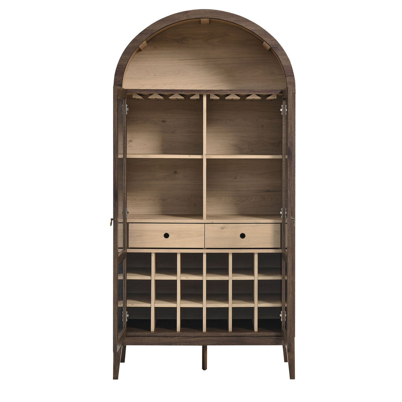 Althene Arched Bar Cabinet, Dark Walnut