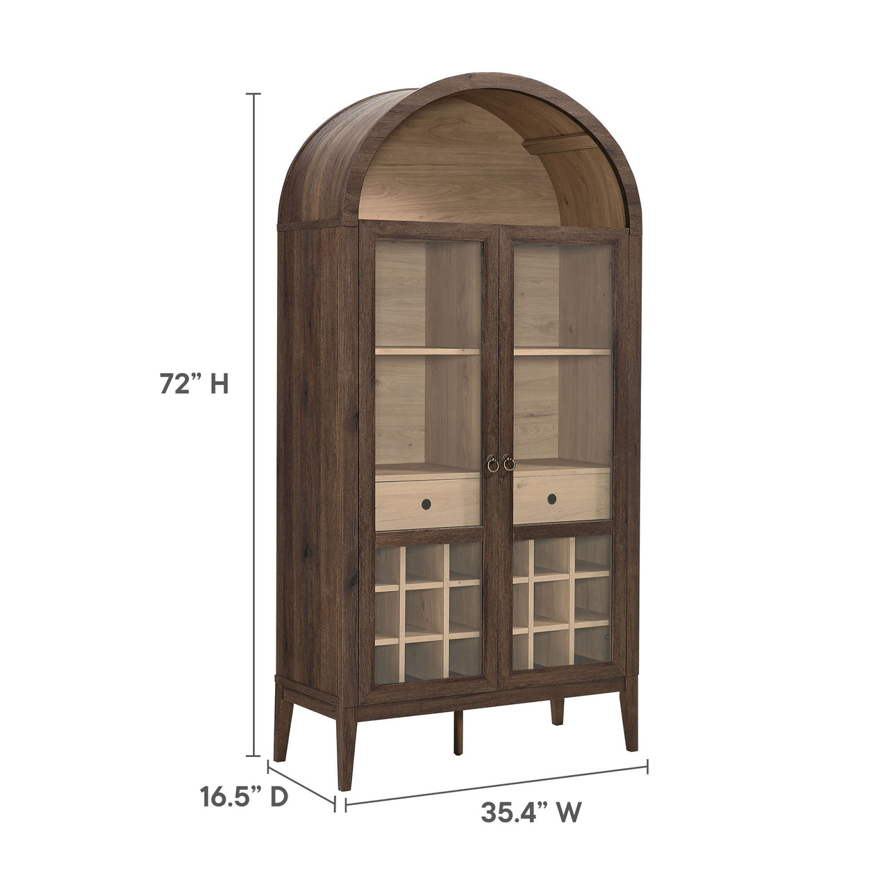 Althene Arched Bar Cabinet, Dark Walnut