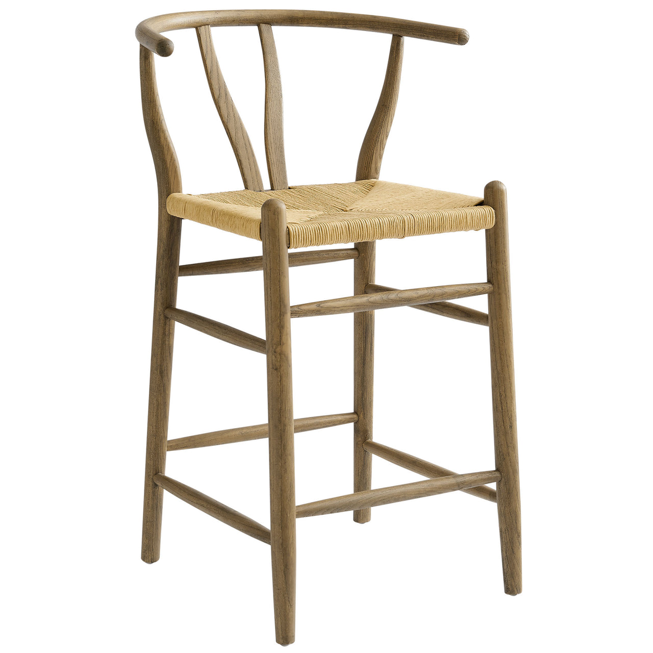 Shaker Wood Counter Stool, Weathered Gray