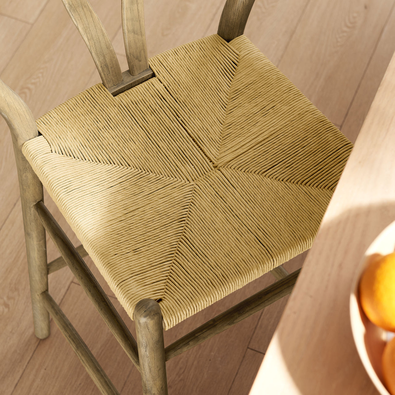 Shaker Wood Bar Stool, Weathered Gray