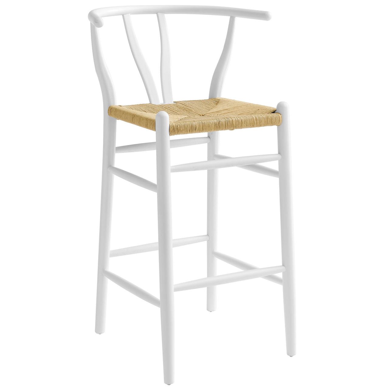 Shaker Wood Bar Stool, White