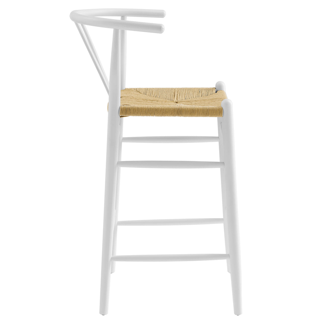Shaker Wood Bar Stool, White