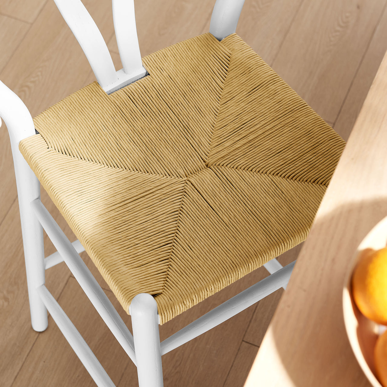Shaker Wood Bar Stool, White