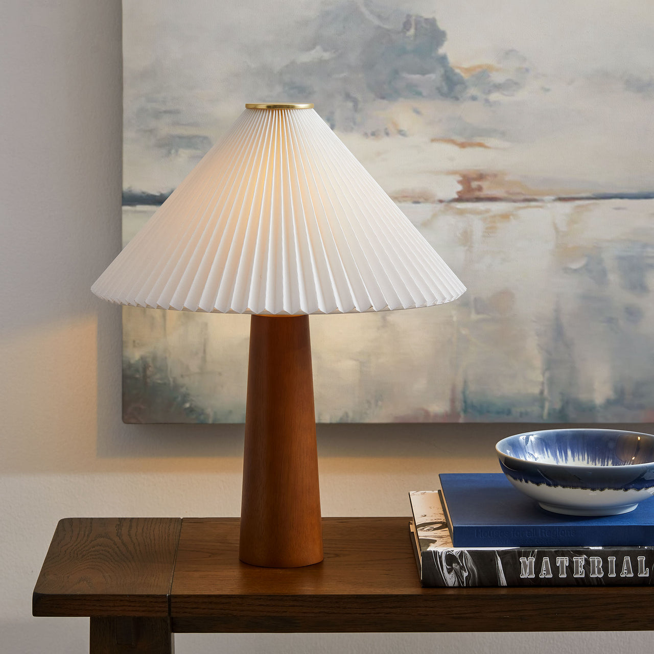 Fiorelle Table Lamp, Walnut