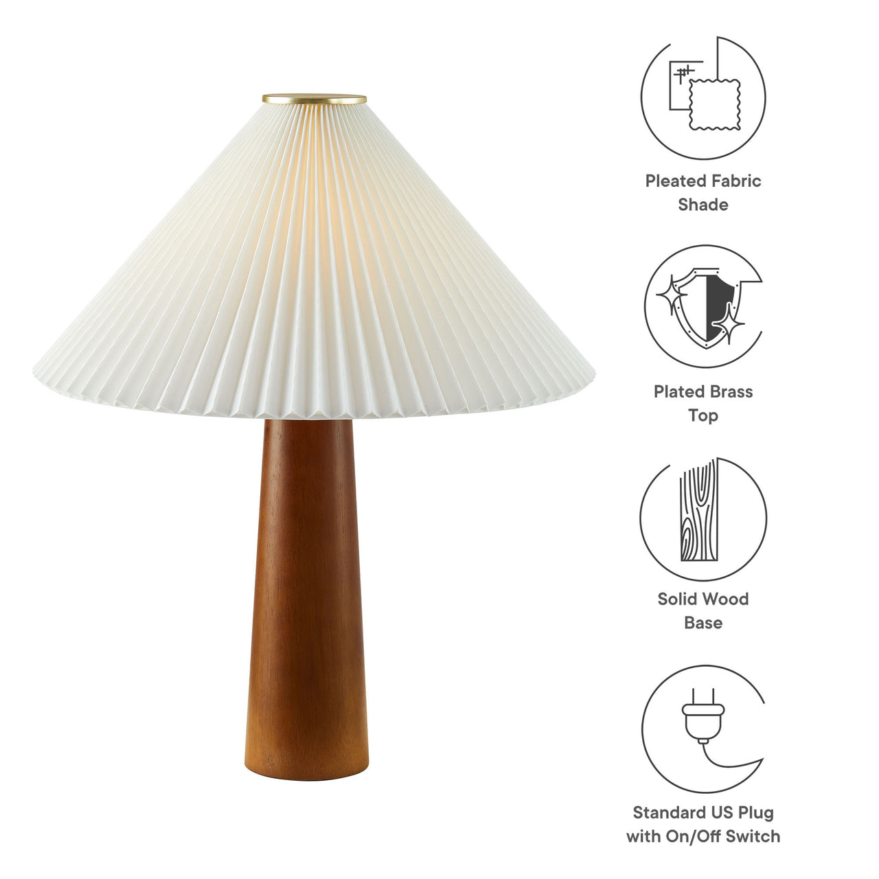 Fiorelle Table Lamp, Walnut