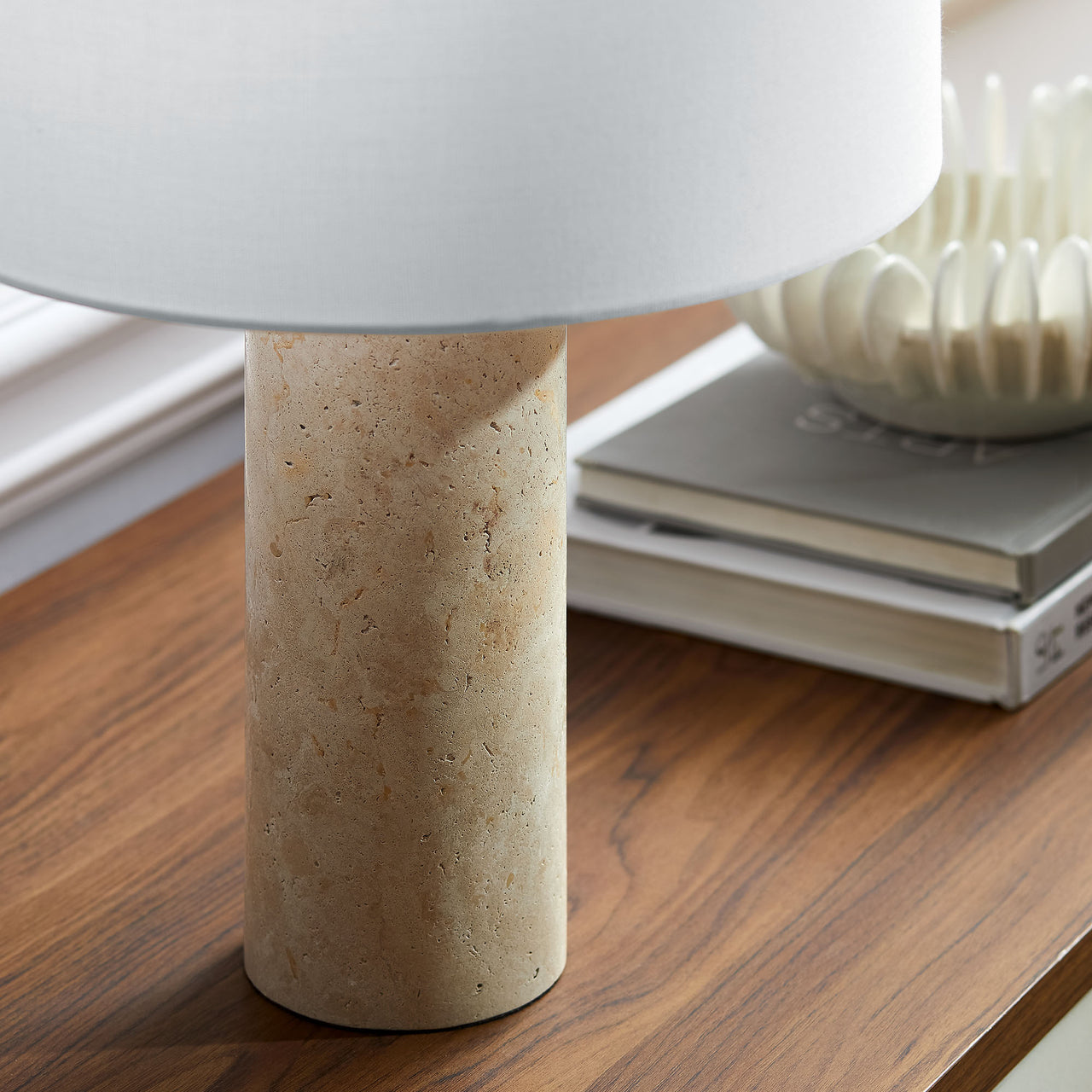 Avarith Table Lamp, Travertine
