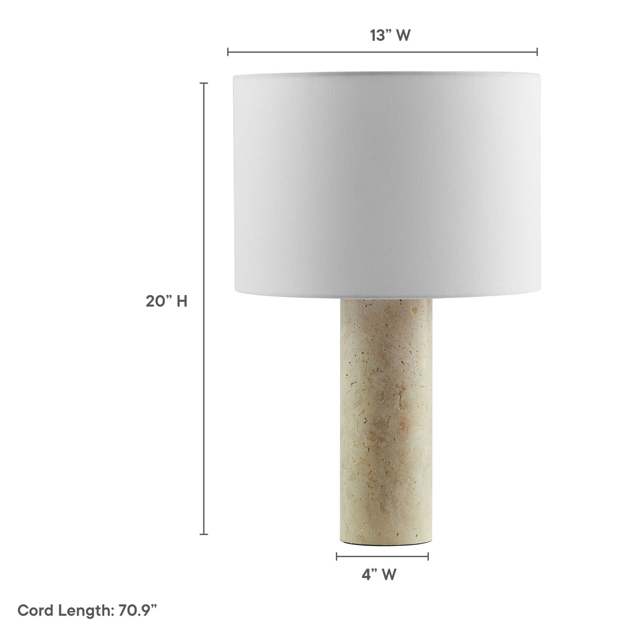 Avarith Table Lamp, Travertine