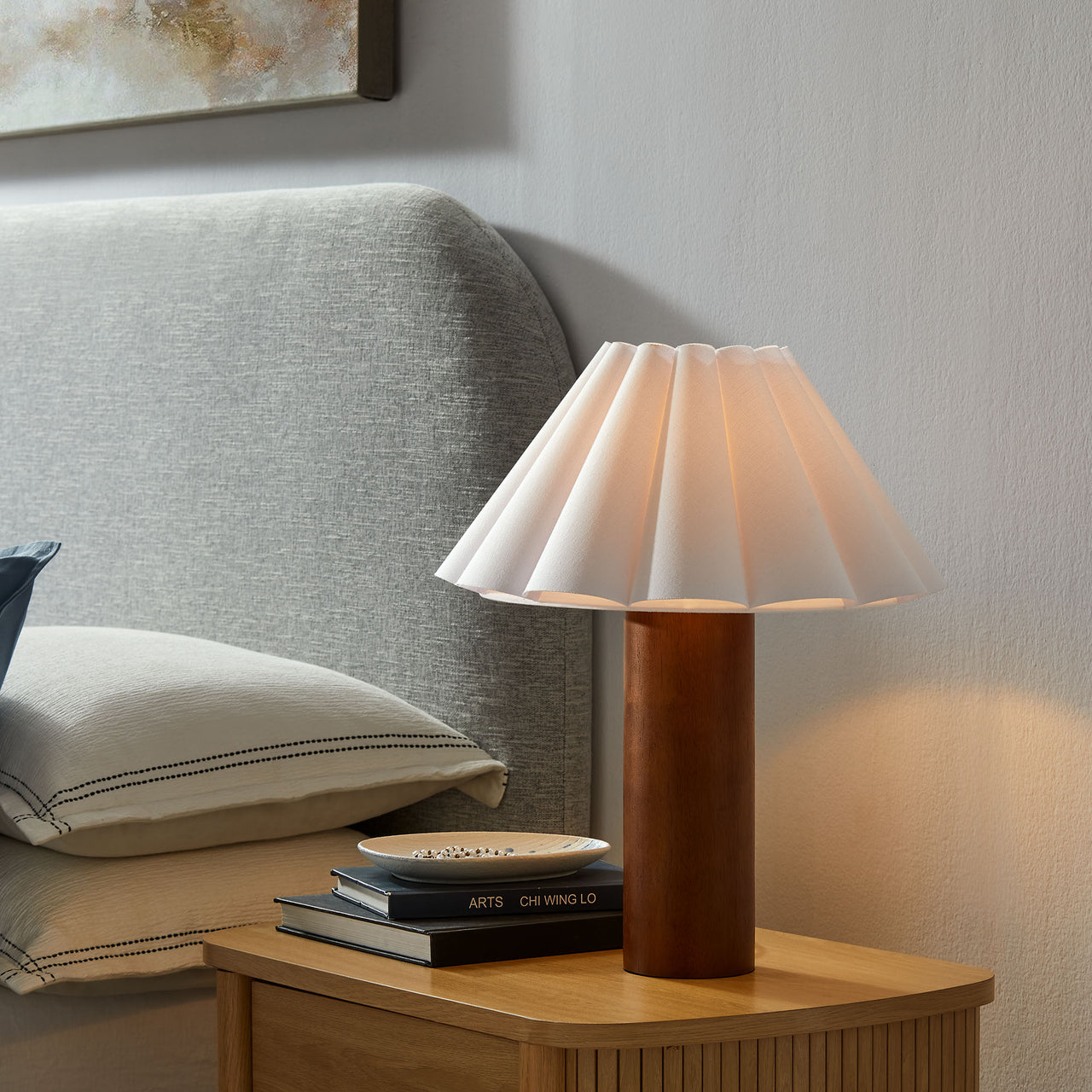 Velarique Table Lamp, Walnut