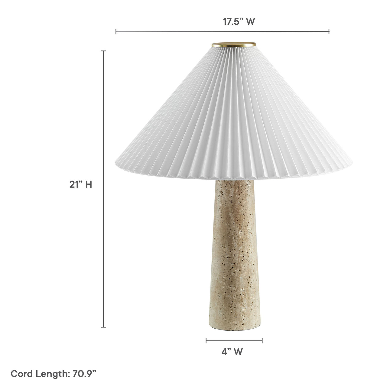 Yondari Table Lamp, Travertine