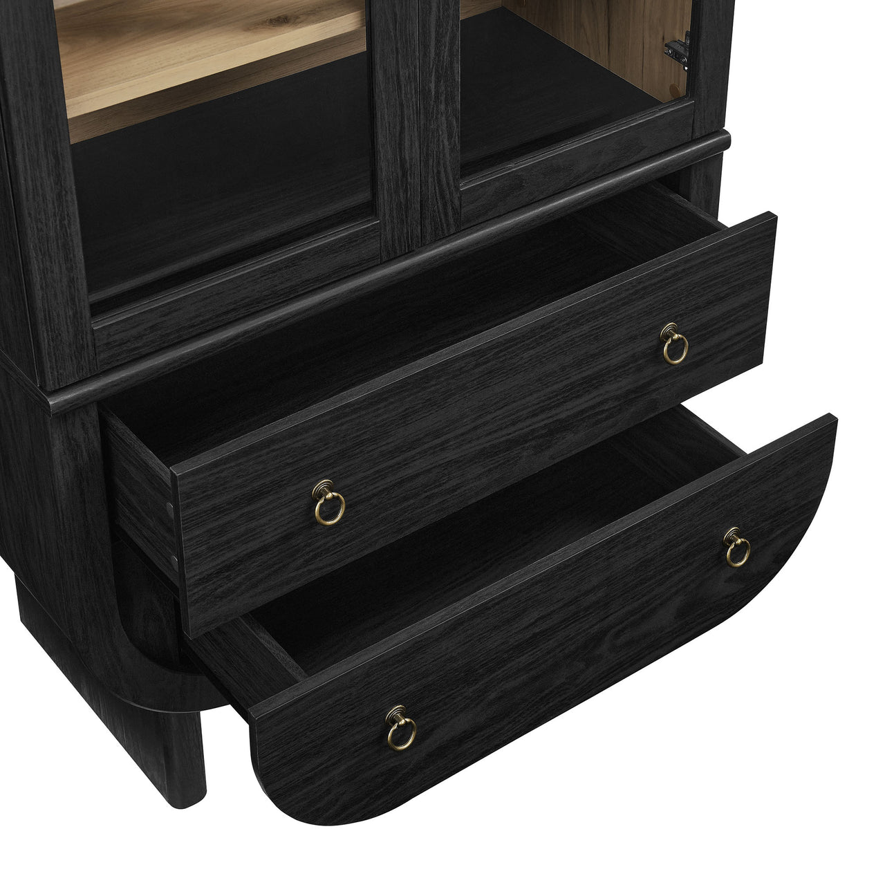 Corvella Storage Cabinet, Black & Cream