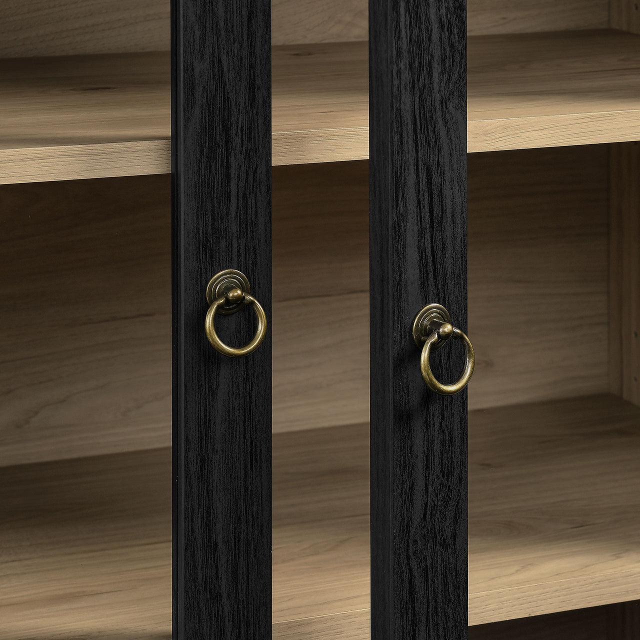 Corvella Storage Cabinet, Black & Cream