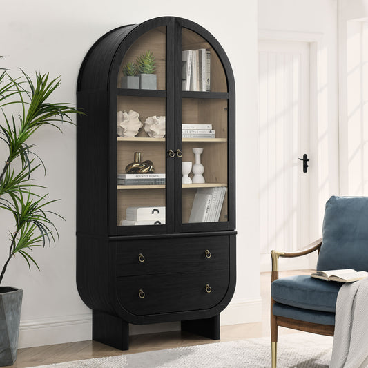 Corvella Storage Cabinet, Black & Cream