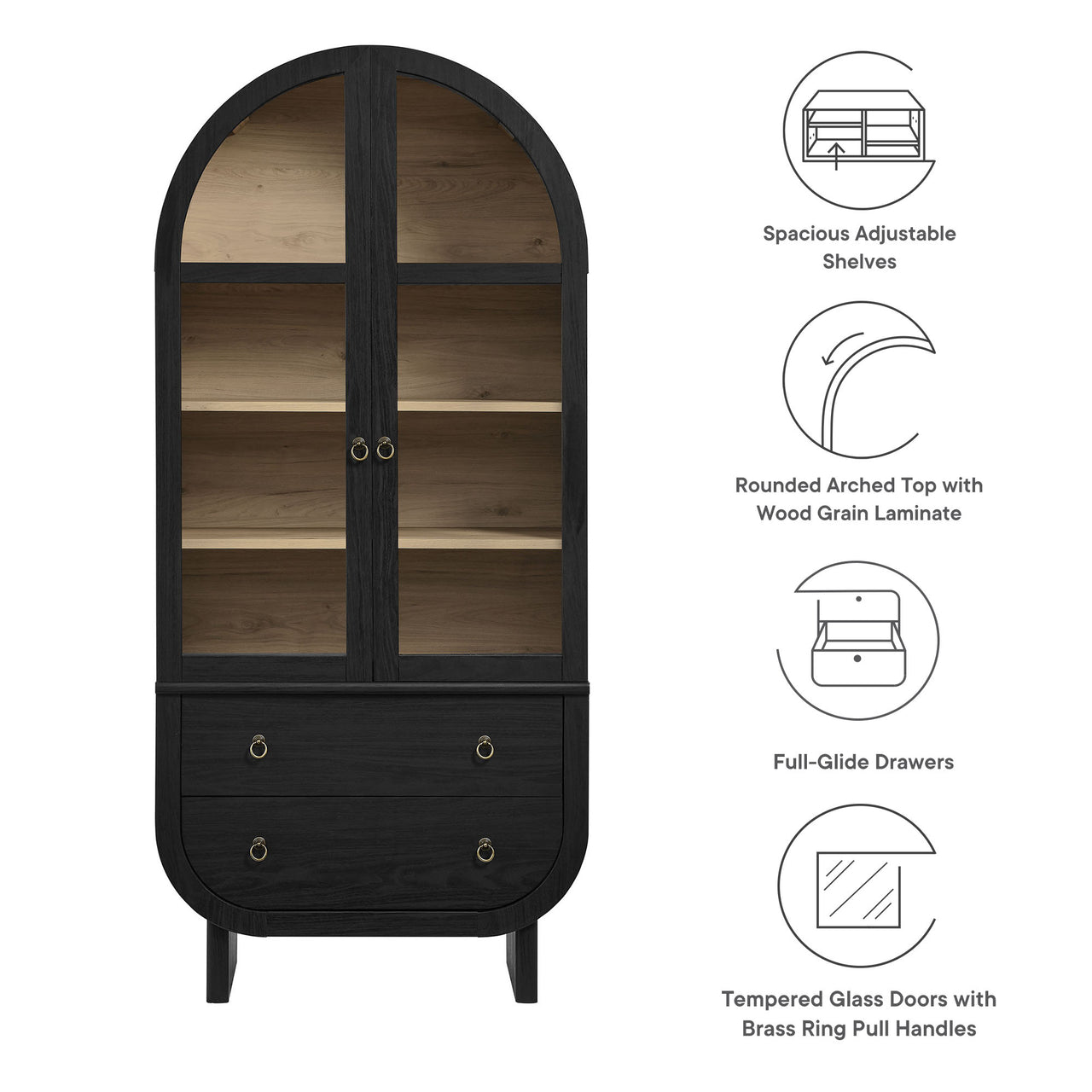 Corvella Storage Cabinet, Black & Cream