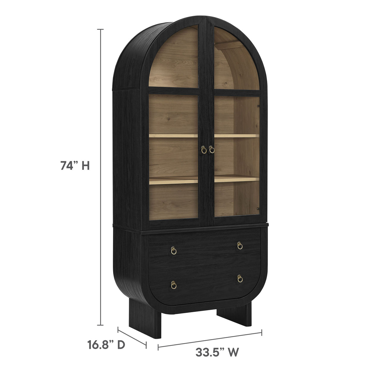 Corvella Storage Cabinet, Black & Cream
