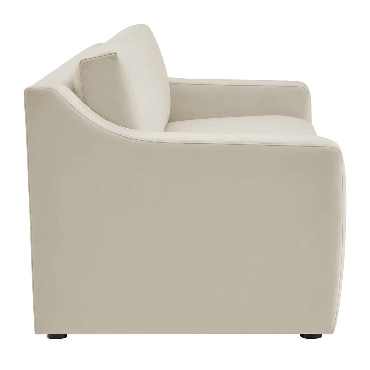 Lioness Upholstered Velvet Sofa, Chalk