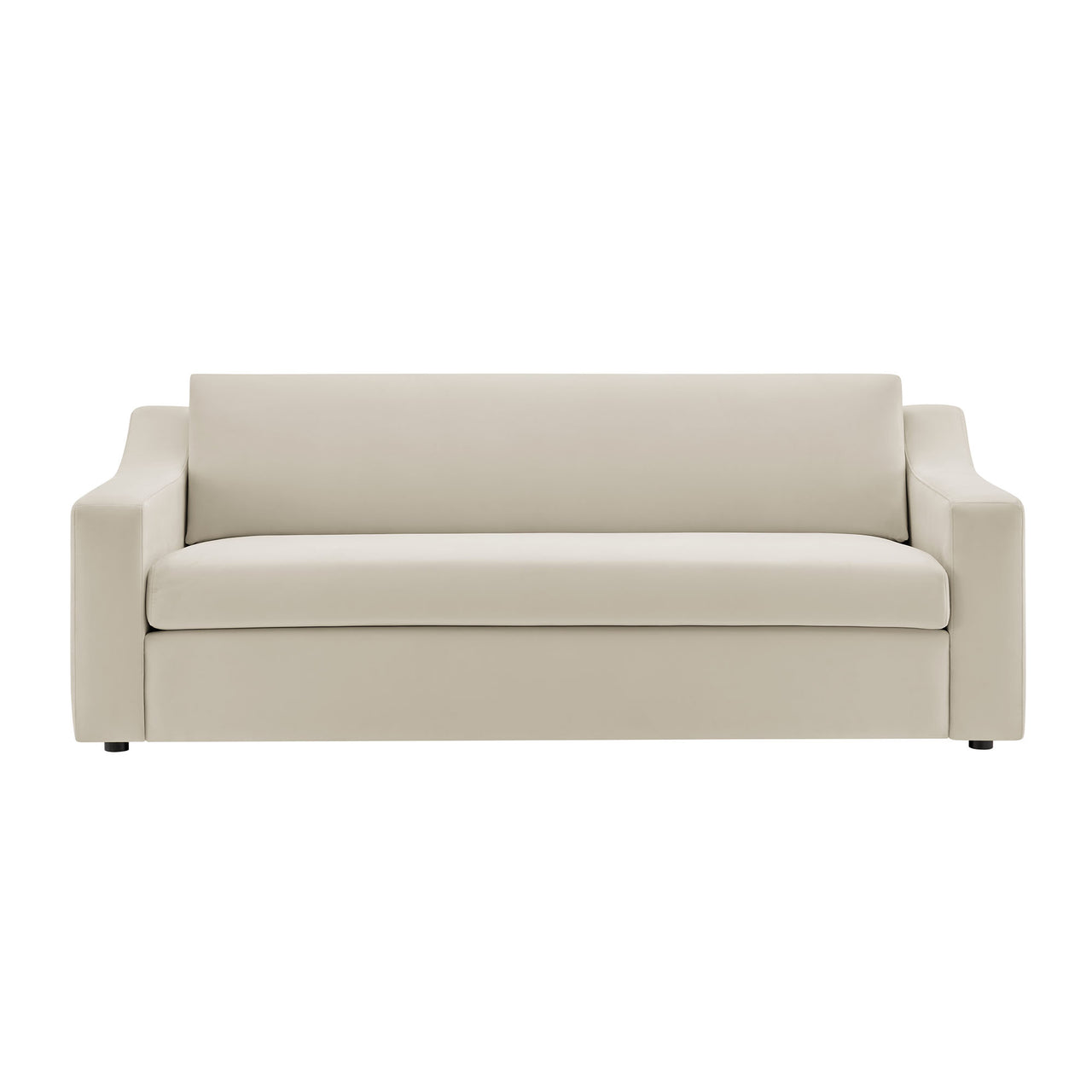 Lioness Upholstered Velvet Sofa, Chalk