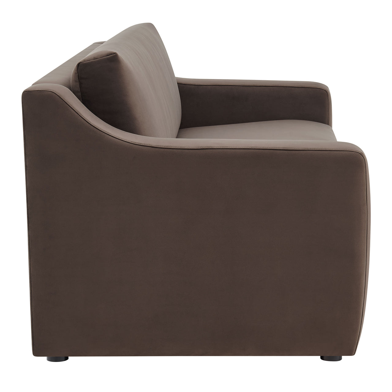 Lioness Upholstered Velvet Sofa, Chocolate Brown