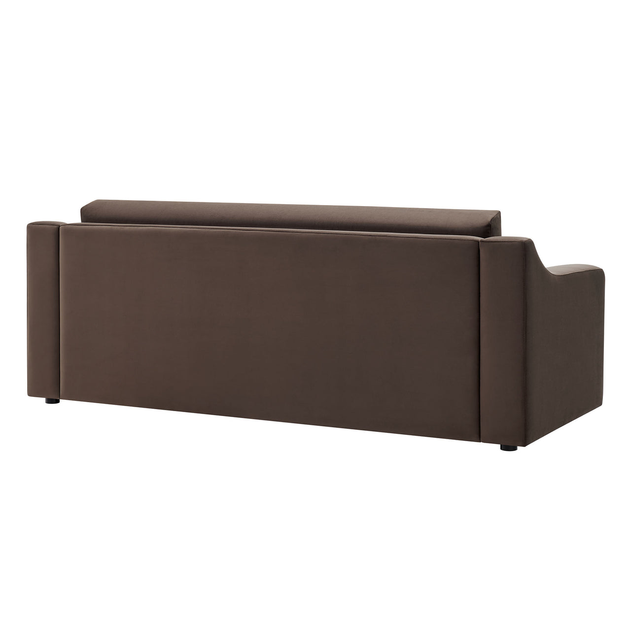 Lioness Upholstered Velvet Sofa, Chocolate Brown