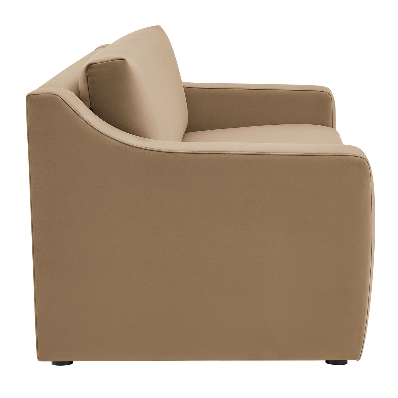 Lioness Upholstered Velvet Sofa, Taupe