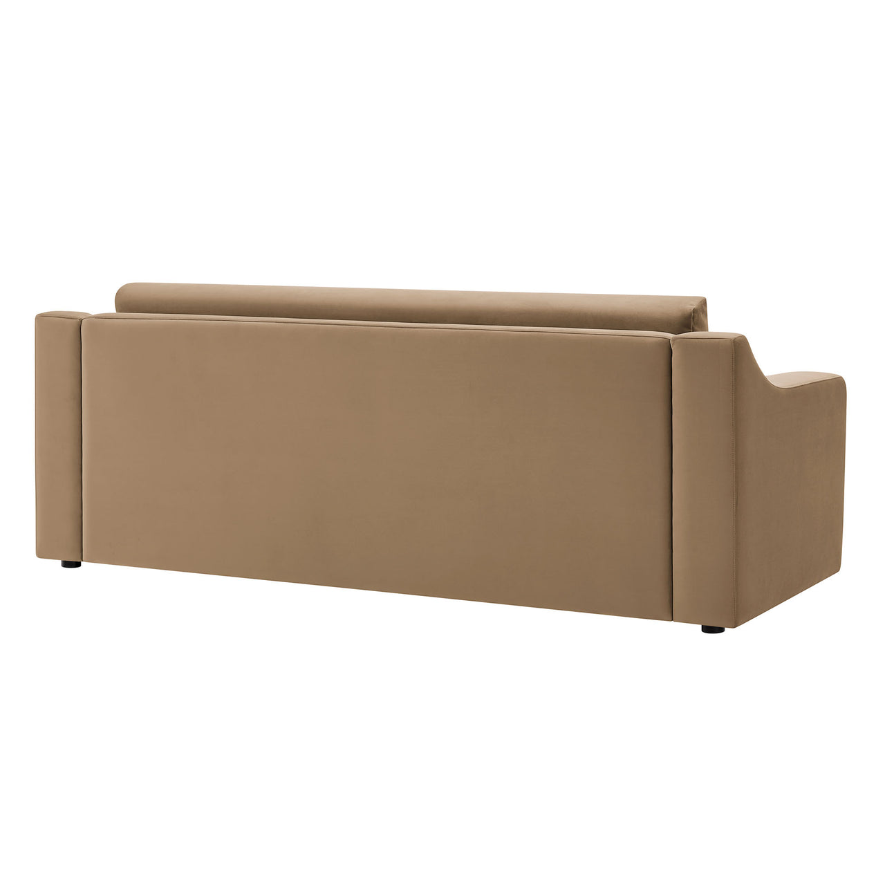 Lioness Upholstered Velvet Sofa, Taupe