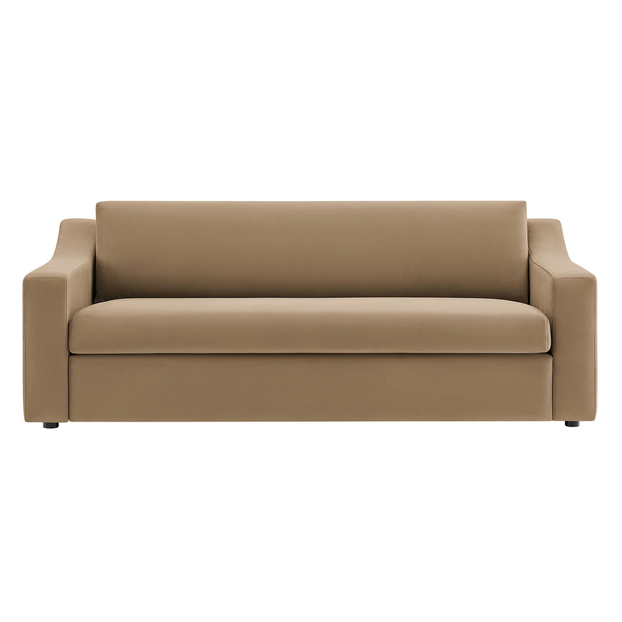 Lioness Upholstered Velvet Sofa, Taupe
