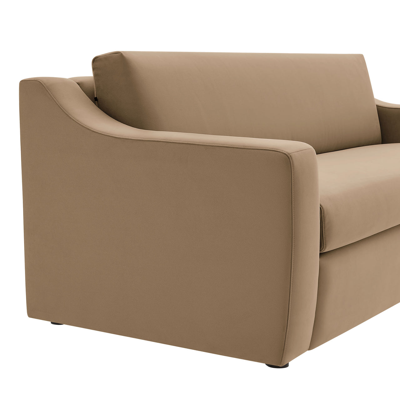 Lioness Upholstered Velvet Sofa, Taupe