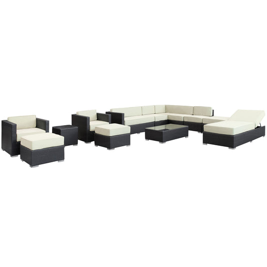 Terra Et Sol 12-Piece Alfresco Sectional Set, Espresso & White