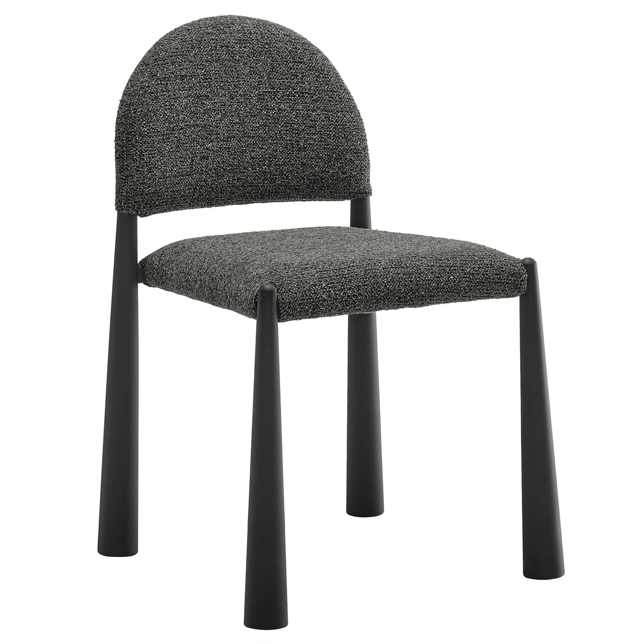 Nali Fabric Dining Chair, Black & Charcoal