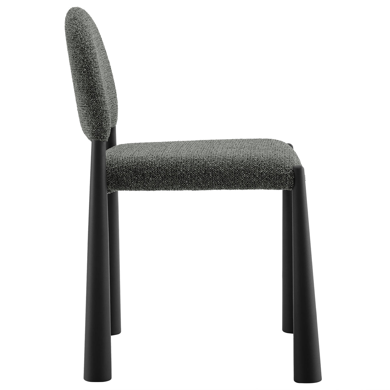 Nali Fabric Dining Chair, Black & Charcoal