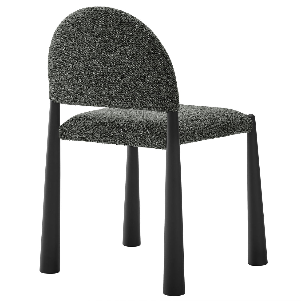 Nali Fabric Dining Chair, Black & Charcoal