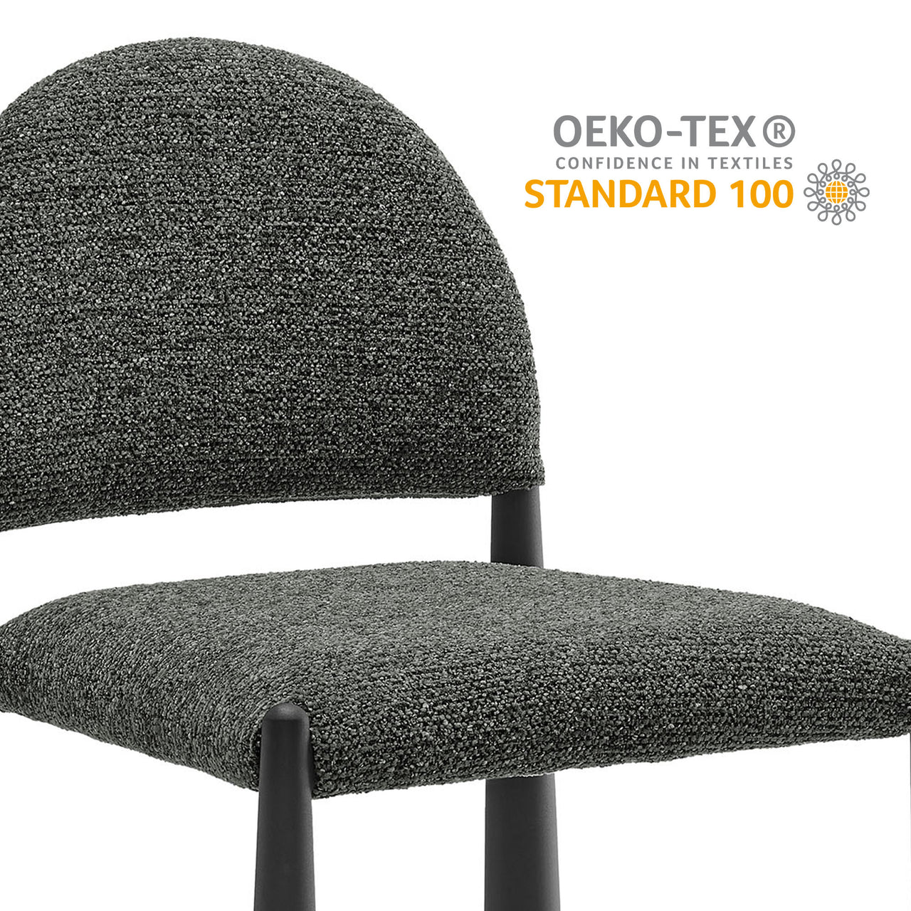 Nali Fabric Dining Chair, Black & Charcoal