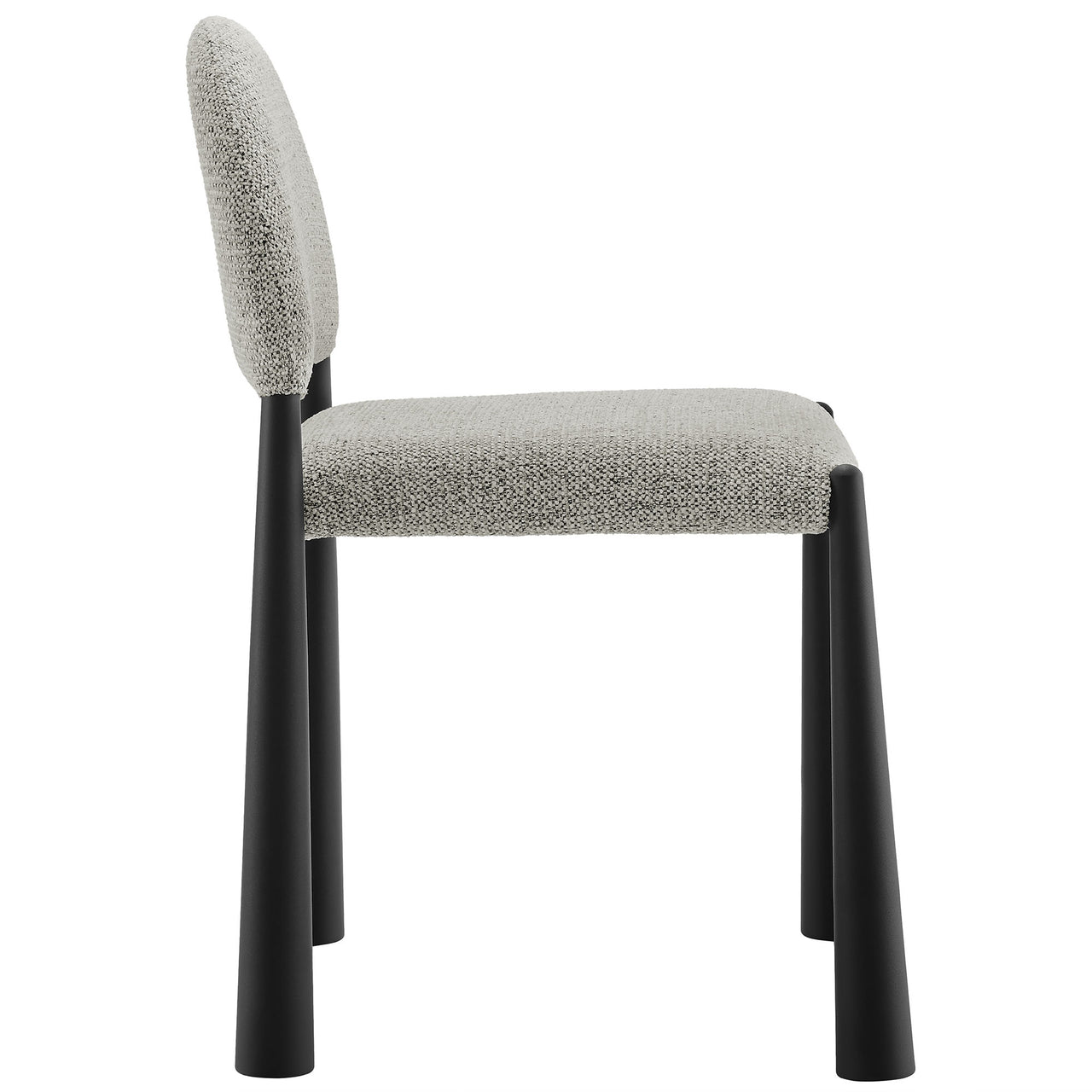 Nali Fabric Dining Chair, Black & Ivory