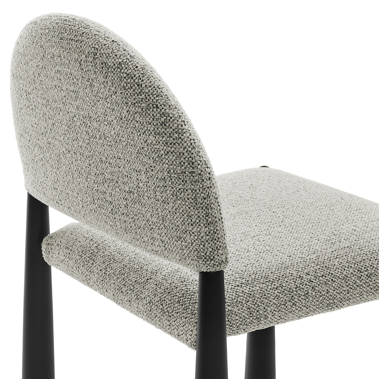 Nali Fabric Dining Chair, Black & Ivory