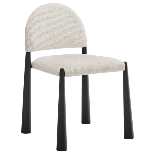 Nali Fabric Dining Chair, Black & Cream
