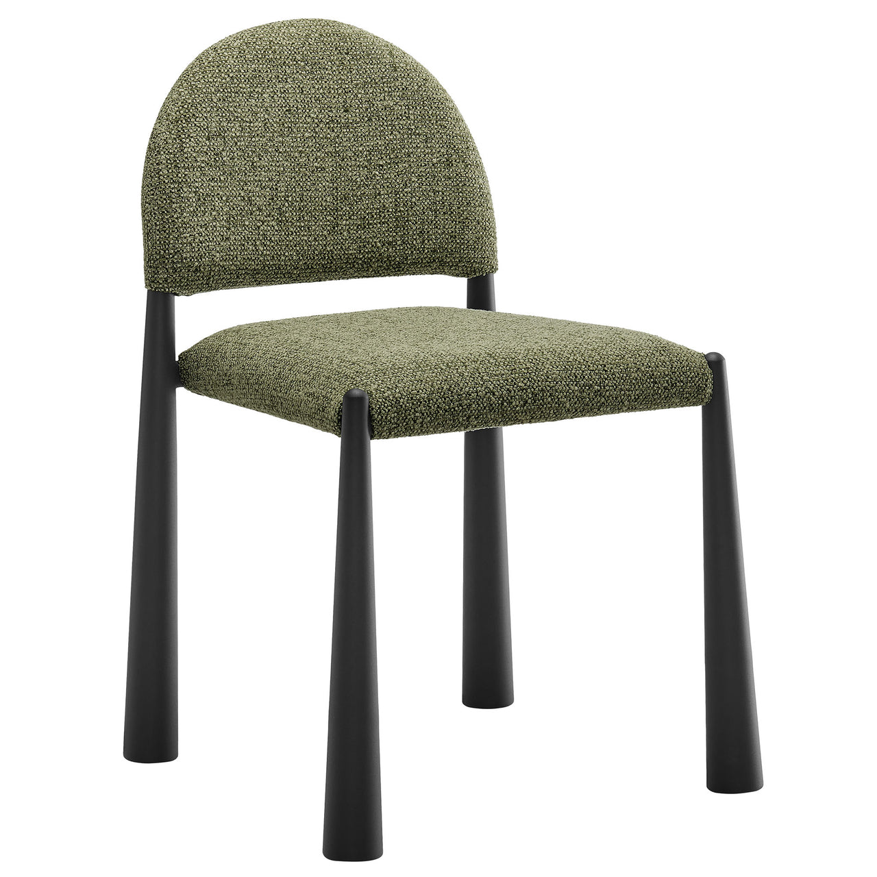 Nali Fabric Dining Chair, Black & Leaf